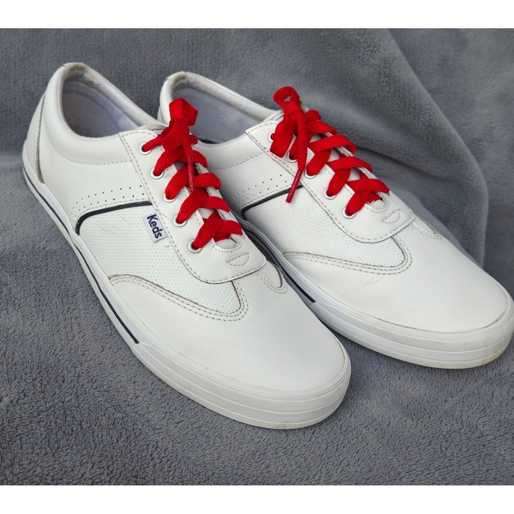 Keds Womens Ace Leather Sneakers Size 10 White Red Blue WH60071 Low Top